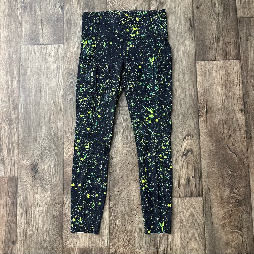 Lululemon Nulux Sparks Fly Multi Leggings green women’s size 6